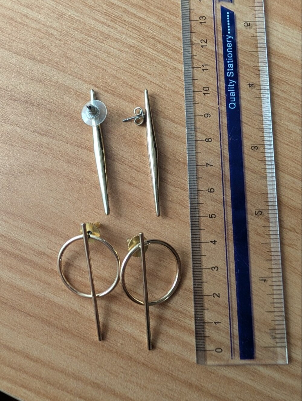 Bundle Of Gold Color Bar Earrings (& Other Stories)